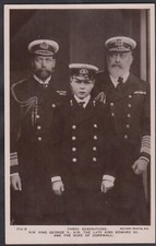 VINTAGE RPPC THREE GENERATIONS H.M.KING GEORGE V,EDWARD V11 AND DUKE OF CORNWALL