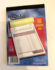 Carbonless Duplicate Invoice Book. 50 sets of Numbered Invoices. Approx A5