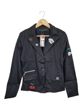 Criminal Damage Women’s Players Jacket Black Embroidered Blazer Y2K Emo Punk L