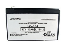 3 X ULTRAMAX 12V 12AH LiFePO4 LITHIUM IRON PHOSPHATE Battery POWABYKE