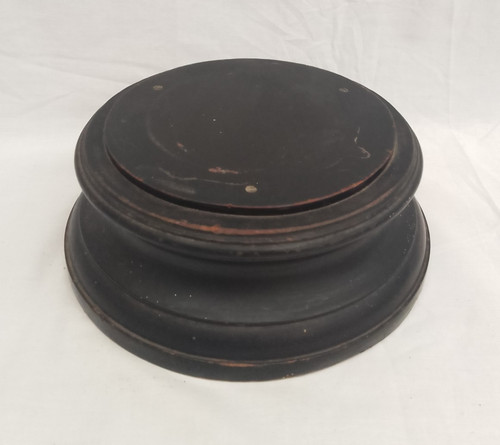 Round ebonised turned - turned, wood