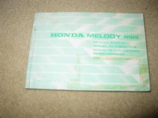 Honda Melody Mini Motorcycle Moped Owner's Manual Handbook