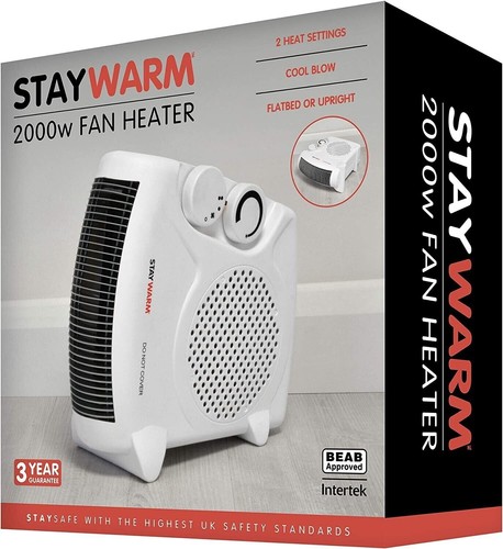 Staywarm 2000w fan heater - staywarm,