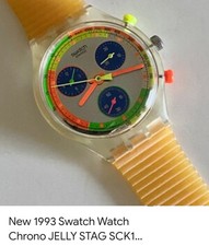 SWATCH WATCH Jelly Stag SCK104 New Strap Battery W'king Order Vintage Rare 1993