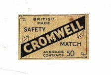 1 Old  Welwyn Match 1920 - 1937 matchbox label Cromwell British Made  55x35mm
