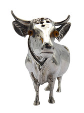 RARE.SOLID CAST SILVER COW PEPPER POT