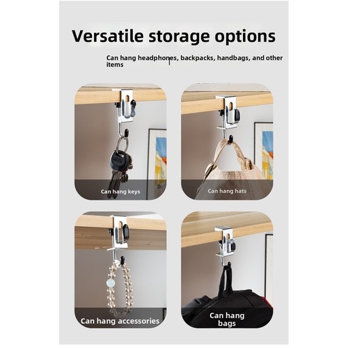 Double hook desk storage - double,