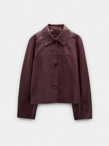 Handmade maroon leather jacket - maroon,
