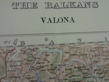 WW1 British BALKAN CAMPAIGN map entitled "VALONA" (IMPORTANT PRIVATE COLLECTION)