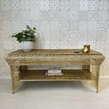 Gold Coffee Table With Shelf