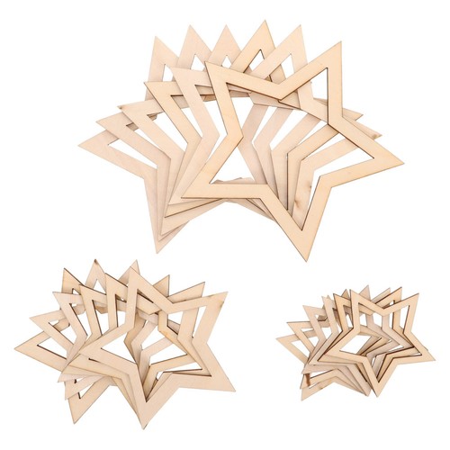 Pcs wooden star hoop for - wooden,