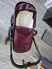 Mothercare 4 Wheel Chrome Pushchair Burgundy Colour Used In Good Condition