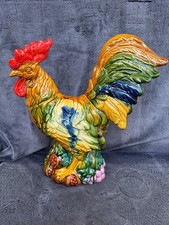 Large Rare Antique Vintage (GOOD COND) Pottery Hen Chicken Figurine Hand Painted