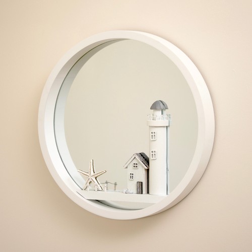 White lighthouse wall mirror - white,