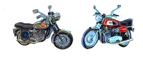 Bsa motorcycle magnet set - bsa,