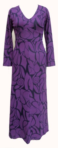 Long boho purple pattern knit - long,
