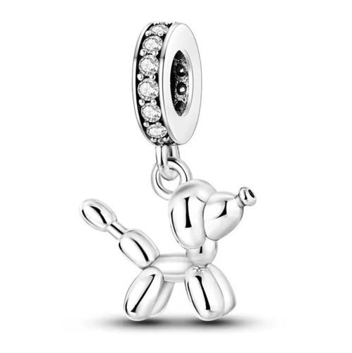Balloon poodle charm - balloon, 925