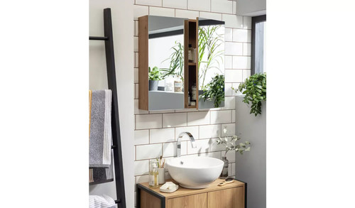 Mirrored double cabinet oak - double,