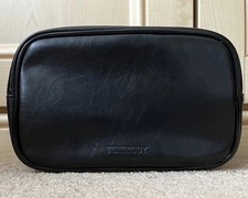 Toni & Guy Toiletries Cosmetics Makeup Bag Black w Zip Closure PVC Leather Look 