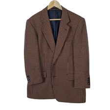 Johnstons Of Elgin Mens 100% Cashmere Blazer Jacket 42R Houndstooth Please Read