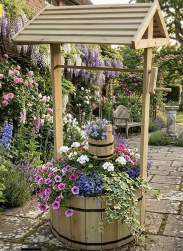 Wooden garden planter flower - garden,