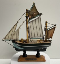Hand Made Wooden Model Of A French “Langoustier” Fishing Boat (Langoustines) VGC