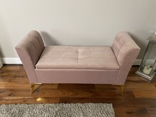 pink ottoman storage box Gold Legs