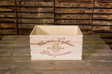 French Wine Box Crate 6 & 12 bottle size - Wooden Storage Hamper FACTORY OVERUNS