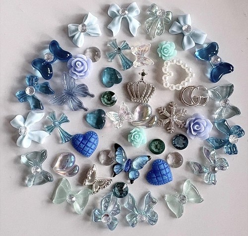 40pcs mixed blue resin - 40pcs, 3d