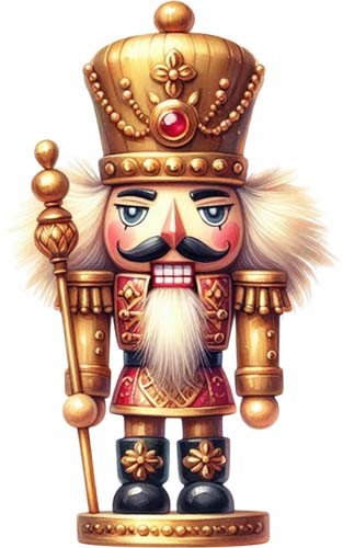 Golden christmas nutcracker - christmas,