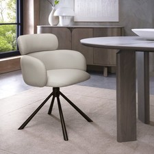 Hudson - 360Â° Self Returning Swivel Chair in a Ivory Faux Leather
