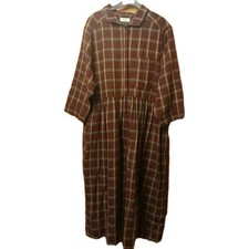 Toast Cotton Checked Midi