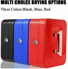 Metal Cash Box Money Bank Deposit Steel Tin Security HomeSafe Petty Key Lockable