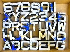 METRO IRISH 4D 3mm Gloss Black letters & Numbers for Number Plates and Bulk x350
