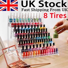 8 Tier Nail Polish Rack Free Stand Metal Organizer Varnish Shelf Ladder Display