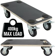 400kg Hand Dolly With Brakes Furniture Mover Trolley Cart Wooden Moving Platform