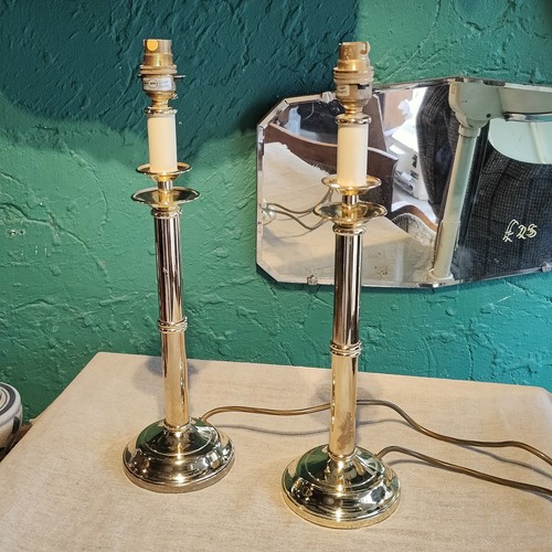 Pair vintage brass candle - pair,