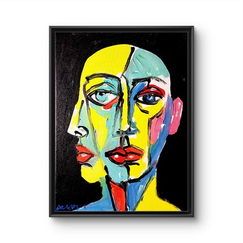 Aleph hand painted - 9, x