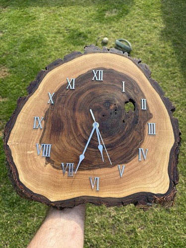 Handmade wooden clock medium - wooden,