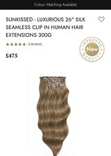 26” Foxy Locks Honey Sunkissed Luxurious Seamless ClipIn Human Hair Extensions