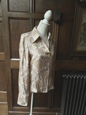 Artigiano Women's Pale Pink 100% Silk Paisley Shirt Blouse. UK 10