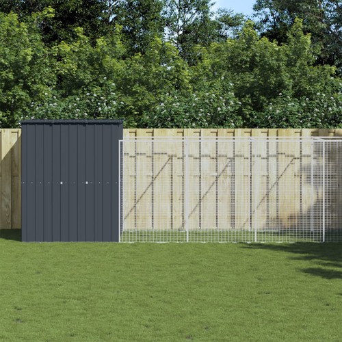 Dog house with run - run, anthracite