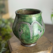 Vintage Green Raku Pottery