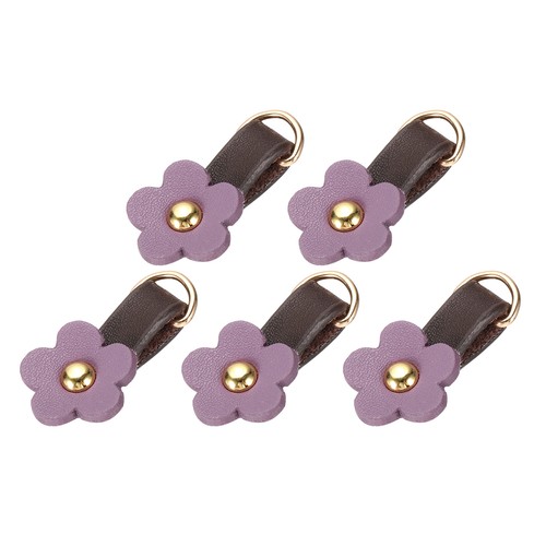 5pcs leather zipper pull - leather,