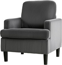 Armchair grey corduroy cosy - grey,