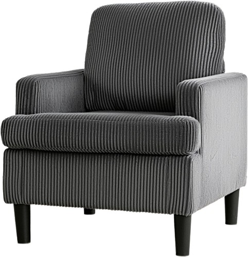 Armchair grey corduroy cosy - armchair,