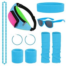 1980s Fancy Dress Costumes Kit Neon Outfit for Women 80s Party Dress Up Set