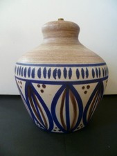 Vintage MCM GDR WGP West German Pottery Lamp Base Beehive Elliptical Decoration