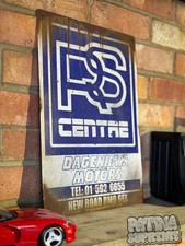 RS Turbo Escort Fiesta Dagenham Motors Ford Sign Man Cave  Sign Rusty Garage