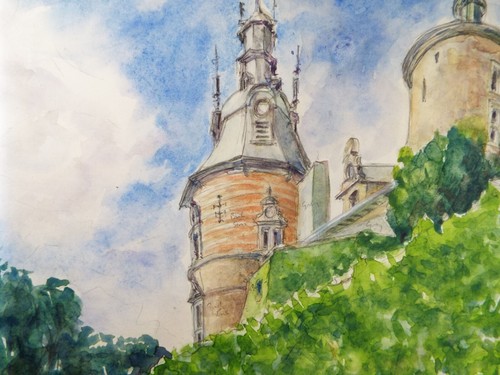 Original watercolour french - watercolour,, 'french